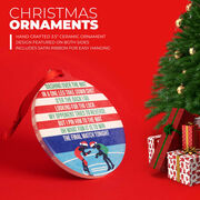 Wrestling Round Ceramic Ornament - Jingle All the Way