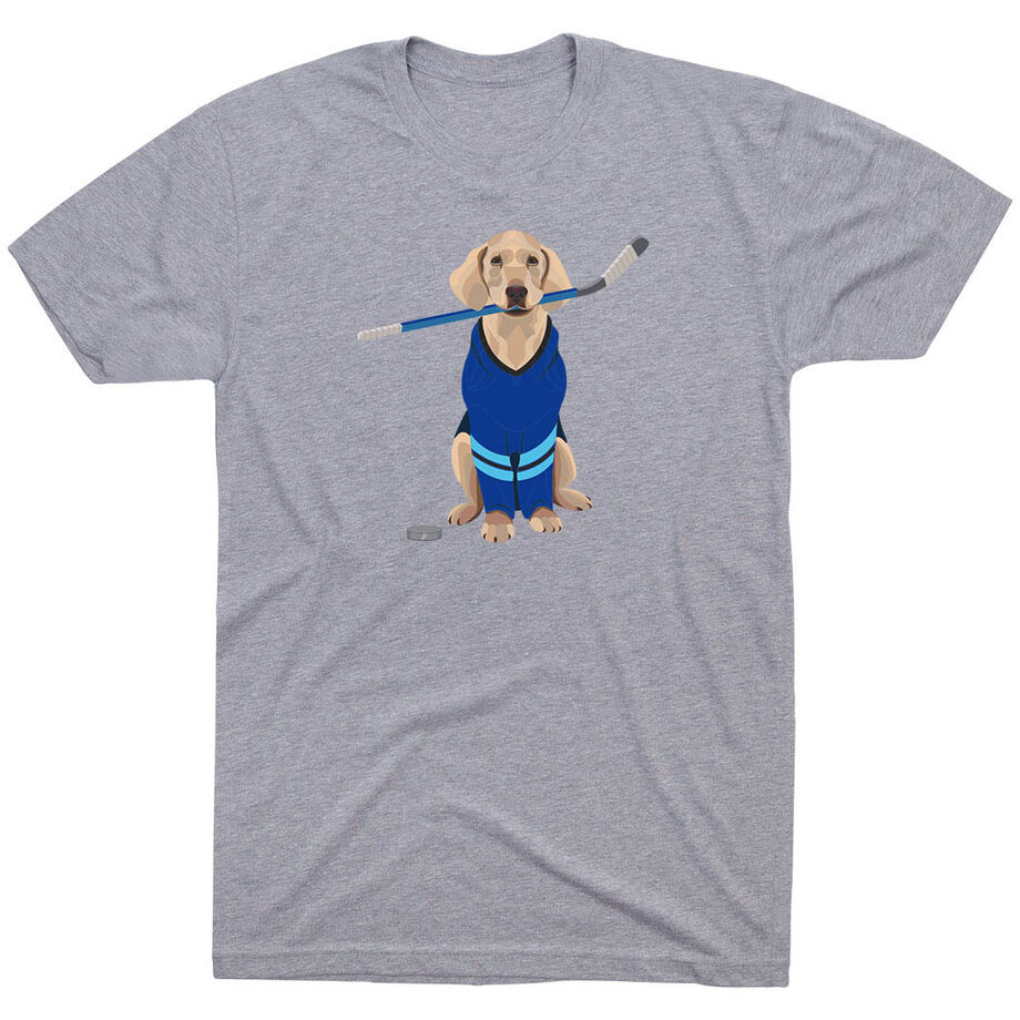 Hockey Short Sleeve T-Shirt - Puck The Hockey Dog