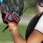 Authentic Softball Leather Bracelet With Slider - Personalized Crossed Bats