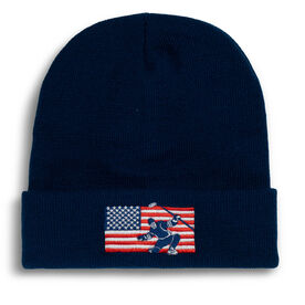 Hockey Embroidered Beanie - Patriotic Hockey