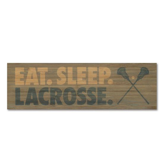 Guys Lacrosse 12.5" X 4" Printed Bamboo Removable Wall Tile - Eat Sleep Lacrosse