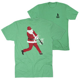 Baseball Short Sleeve T-Shirt - Home Run Santa (Back Design)