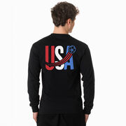 Soccer Tshirt Long Sleeve - USA Patriotic (Back Design)
