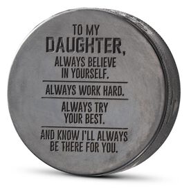 Hockey Engraved Puck - To My Daughter