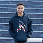 Baseball Hooded Sweatshirt - Baseball Stars and Stripes Player