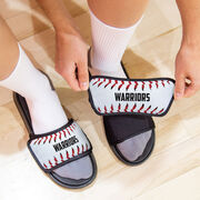 Baseball Repwell&reg; Slide Sandals - Personalized Baseball Stitches