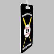 Baseball Bag/Luggage Tag - Personalized Baseball Team with Crossed Bat