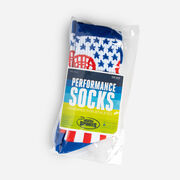 Lacrosse Woven Mid-Calf Socks - American Lax (Red/White/Blue)