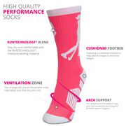 Field Hockey Woven Mid-Calf Socks - Player (Pink/White)