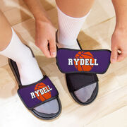 Basketball Repwell&reg; Slide Sandals - Basketball with Text