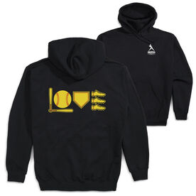 Softball Hooded Sweatshirt - Love To Play (Back Design)