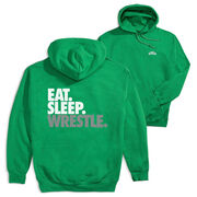 Wrestling Hooded Sweatshirt - Eat Sleep Wrestle (Stack) (Back Design)