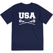 Guys Lacrosse Short Sleeve Performance Tee - USA
