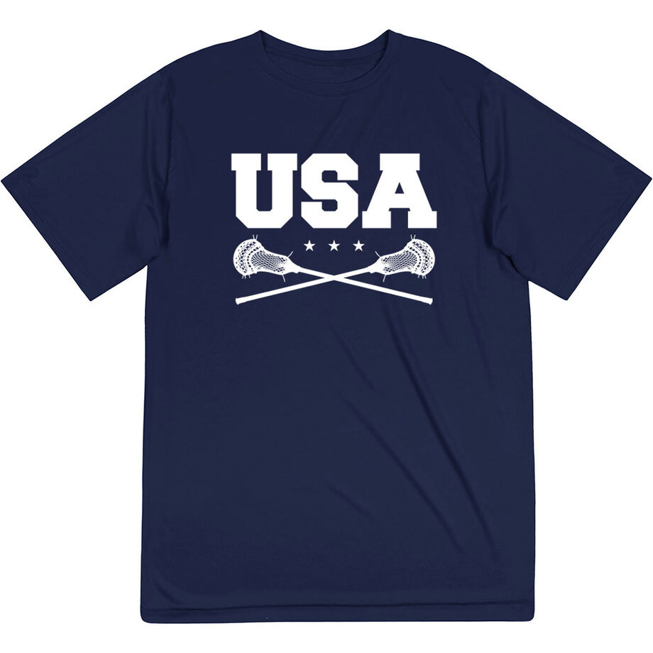 Guys Lacrosse Short Sleeve Performance Tee - USA