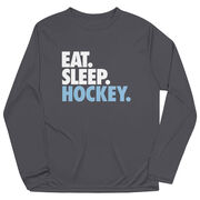 Hockey Long Sleeve Performance Tee - Eat. Sleep. Hockey.