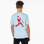 Baseball Short Sleeve T-Shirt - Home Run Santa (Back Design)