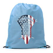 Guys Lacrosse Drawstring Backpack - Patriotic Stick