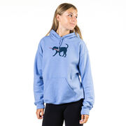 Girls Lacrosse Hooded Sweatshirt - LuLa The LAX Dog(Blue)