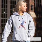 Softball Hooded Sweatshirt - Softball Stars and Stripes Player