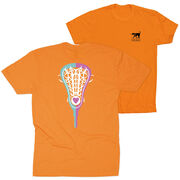 Girls Lacrosse Short Sleeve T-Shirt - Lacrosse Stick Heart (Back Design)