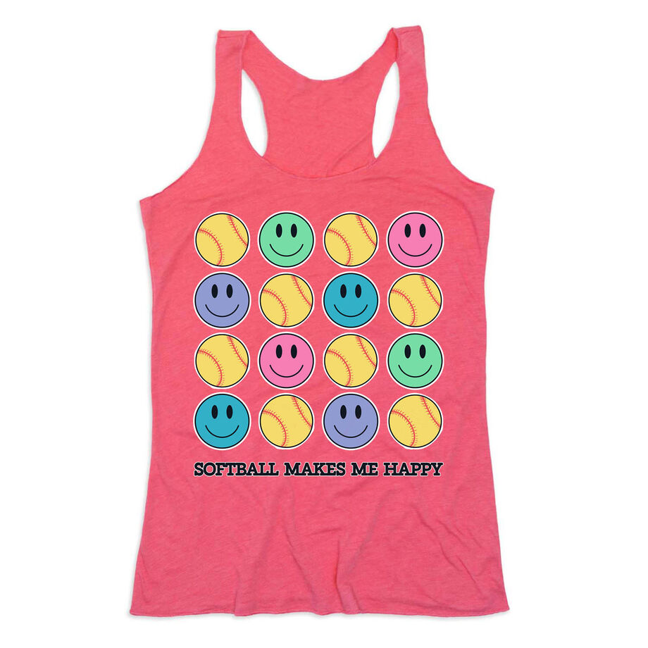 Softball Women's Everyday Tank Top - Softball Makes Me Happy