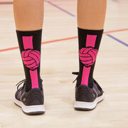 Volleyball Woven Mid-Calf Socks - Superelite (Black/Pink/Fuchsia)