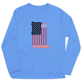 Hockey Long Sleeve Performance Tee - American Flag