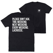 Girls Lacrosse Short Sleeve T-Shirt - All Weekend Lacrosse (Back Design) 