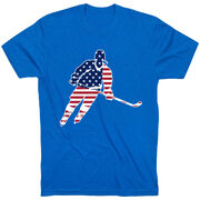 Hockey T-Shirt Short Sleeve - Hockey Stars and Stripes Player