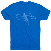 Crew Short Sleeve T-Shirt - Crew Row Team Sketch [Youth Small/Royal] - SS