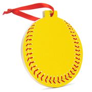 Softball Round Ceramic Ornament - Softball Graphic