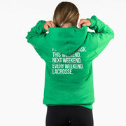 Girls Lacrosse Hooded Sweatshirt - All Weekend Lacrosse (Back Design) 