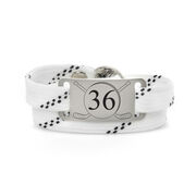 Adjustable Hockey Lace Bracelet With Slider - Number With Crossed Hockey Sticks