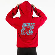 Hockey Hooded Sweatshirt - Hockey Girl Repeat (Back Design)