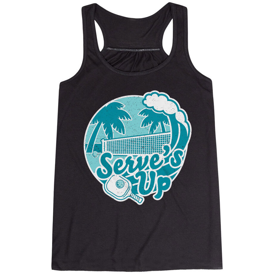 Pickleball Flowy Racerback Tank Top - Serve's Up