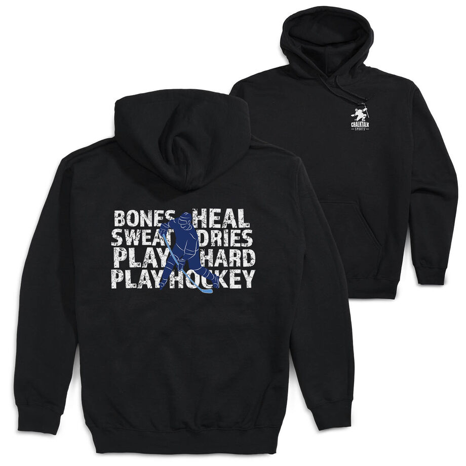 Hockey Hooded Sweatshirt - Bones Heal Hockey (Back Design) 