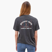 Hockey Short Sleeve T-Shirt - Loud and Proud Hockey Mom (Back Design) 