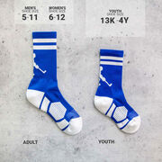 Hockey Woven Mid-Calf Socks - Player (Royal Blue/White)