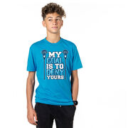Guys Lacrosse Short Sleeve T-Shirt - My Goal Is To Deny Yours