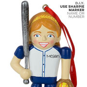 Softball Ornament - Softball Player Nutcracker