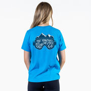 Skiing Short Sleeve T-Shirt - The Mountains Are Calling (Back Design)