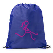 Field Hockey Drawstring Backpack Neon Field Hockey Girl