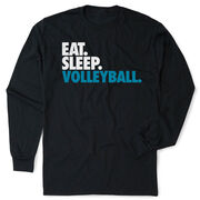 Volleyball Tshirt Long Sleeve - Eat. Sleep. Volleyball [Adult Medium/Black] - SS