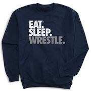 Wrestling Crewneck Sweatshirt - Eat Sleep Wrestle (Stack)