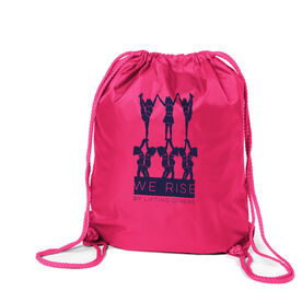 Cheerleading Drawstring Backpack - We Rise By Lifting Others