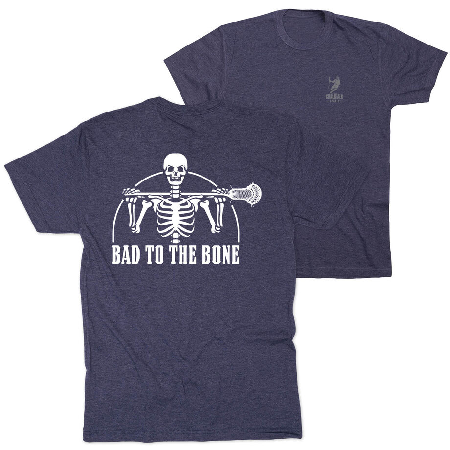 Guys Lacrosse T-Shirt Short Sleeve - Bad To The Bone (Back Design)