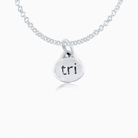 Sterling Silver Oval Tri Necklace