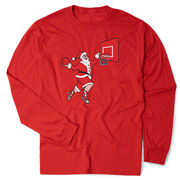 Basketball Tshirt Long Sleeve - Slam Dunk Santa