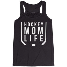 Hockey Flowy Racerback Tank Top - Hockey Mom Life
