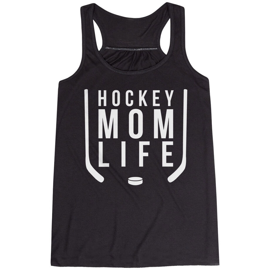 Hockey Flowy Racerback Tank Top - Hockey Mom Life